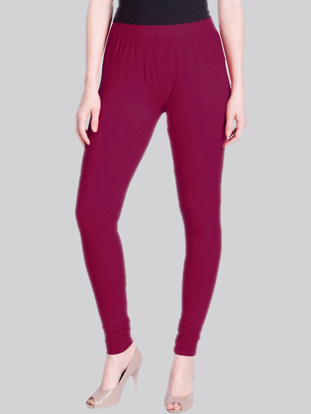 

LYRA Premium Cotton Lycra 4 Way Stretch Bio Wash Churidar-Length Leggings, Purple