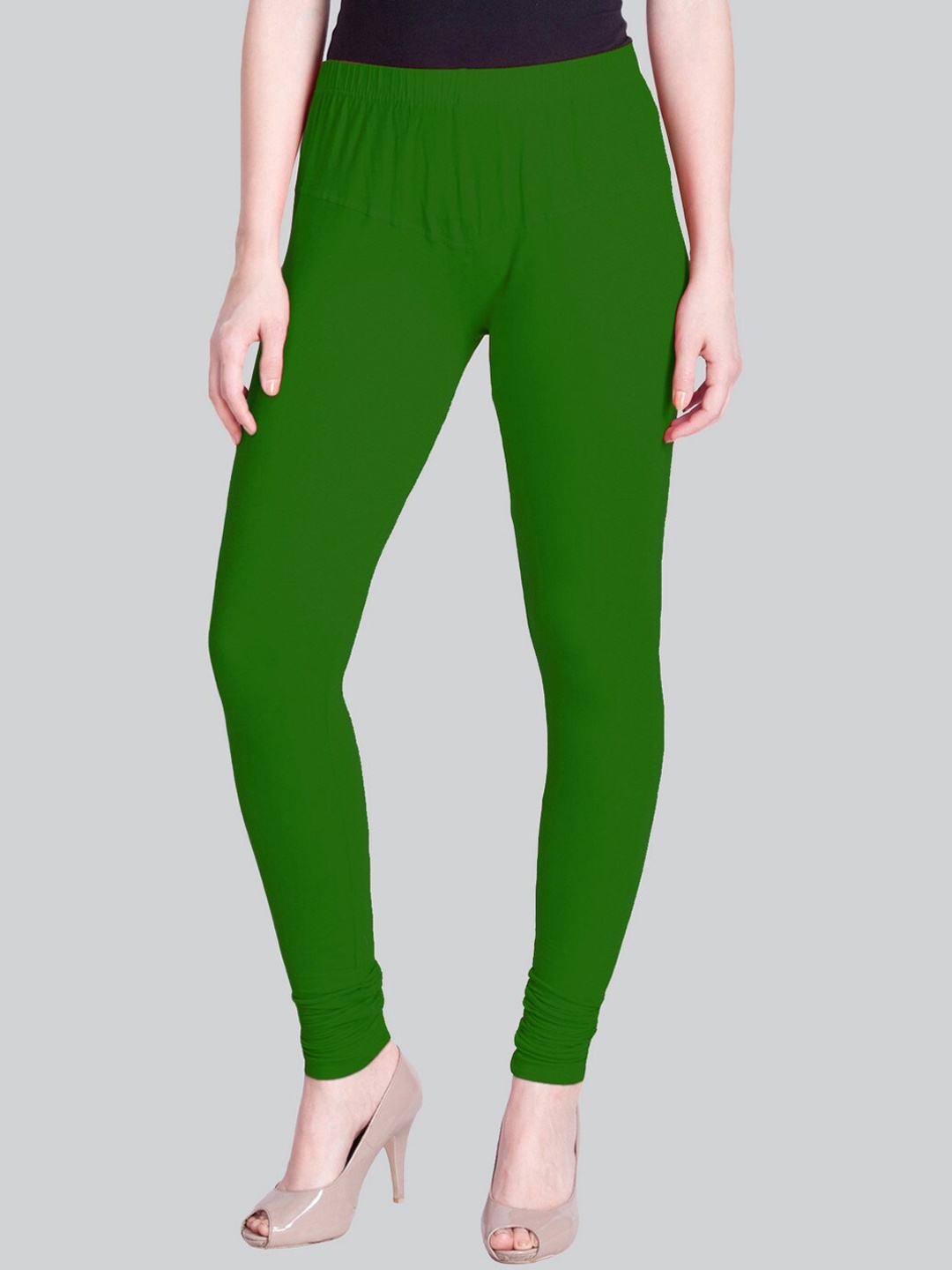 

LYRA Premium Cotton Lycra 4 Way Stretch Bio Wash Churidar-Length Leggings, Green