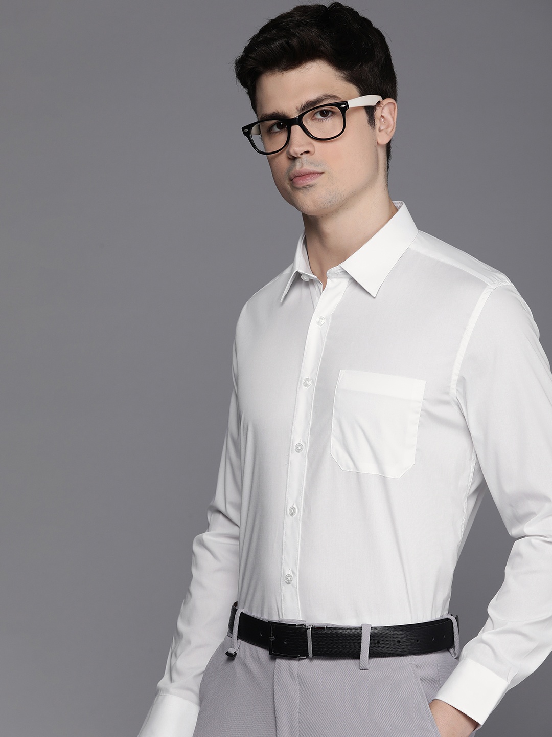 

Louis Philippe Slim Fit Opaque Formal Shirt, White