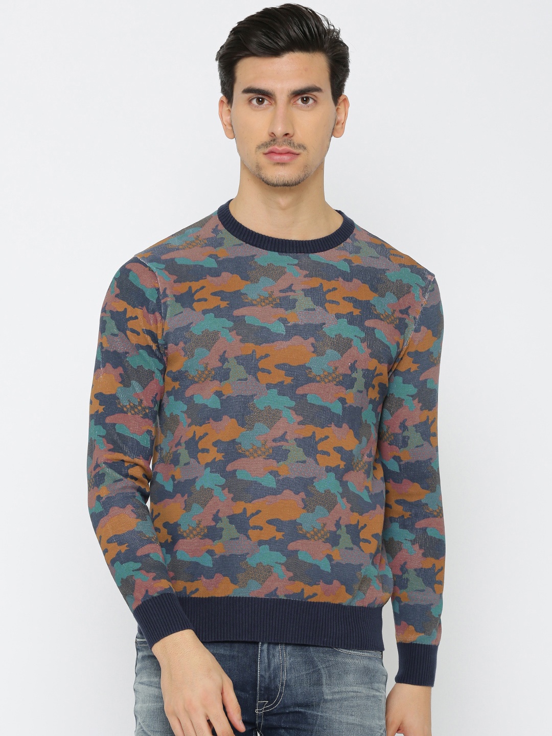 

Flying Machine Men Multicoloured Printed Pullover, Multi