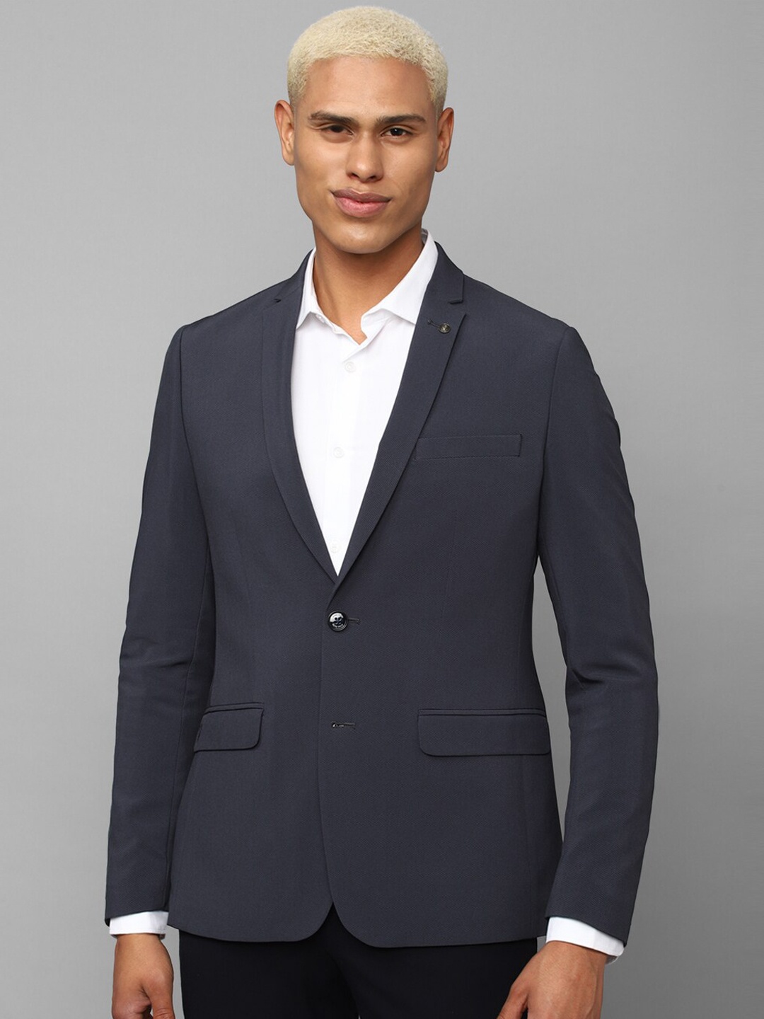 

Allen Solly Slim-Fit Single-Breasted Formal Blazer, Grey