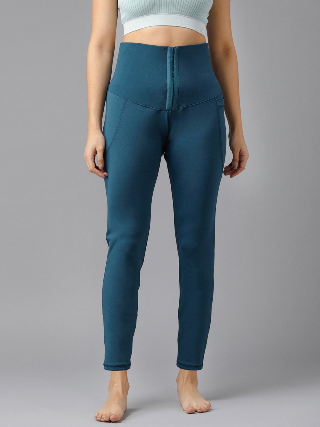 

Bellofox Women High-Rise Corset Yoga Tights, Teal