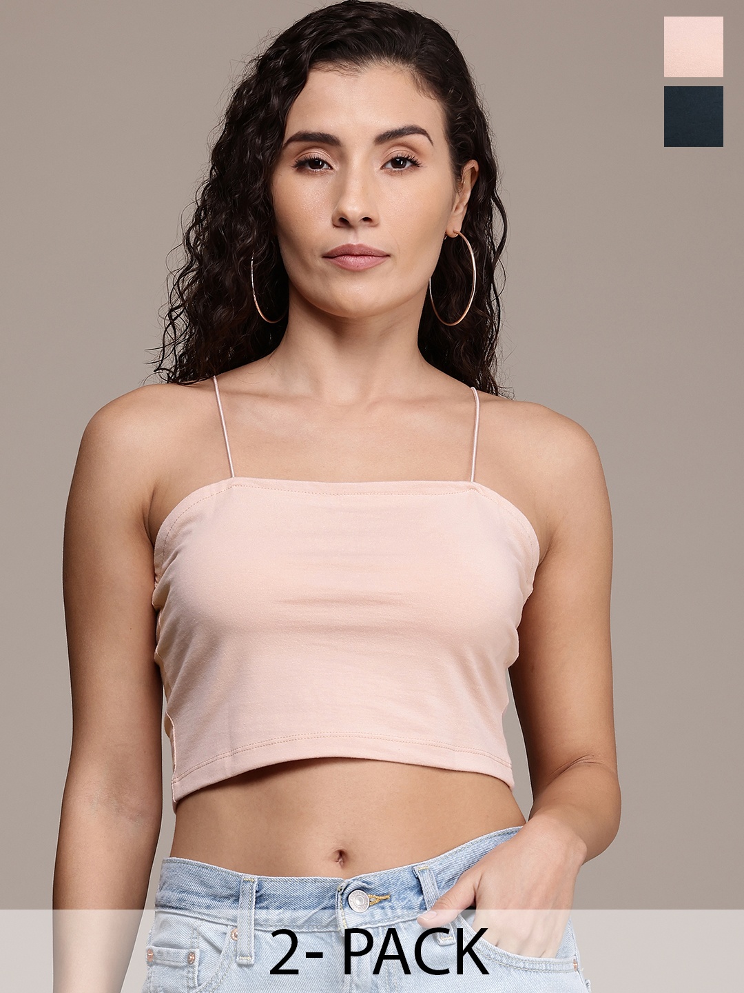 

The Roadster Life Co. Pack Of 2 Crop Top, Rose