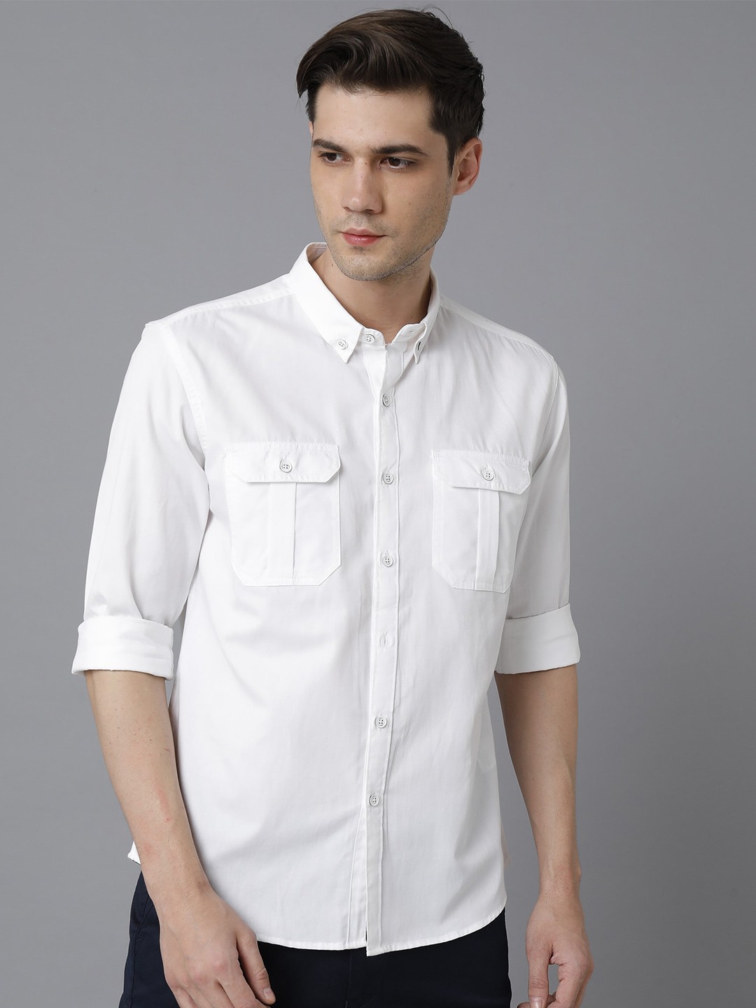 

YOVISH Comfort Slim Fit Casual Cotton Shirt, White