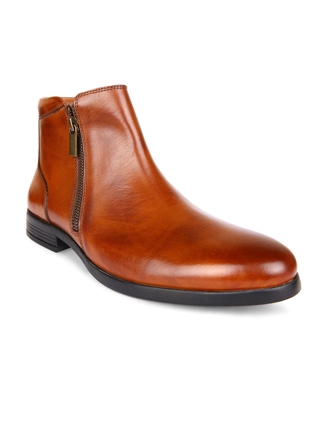 

San Frissco Men Genuine Leather Mid-Top Regular Boots, Brown