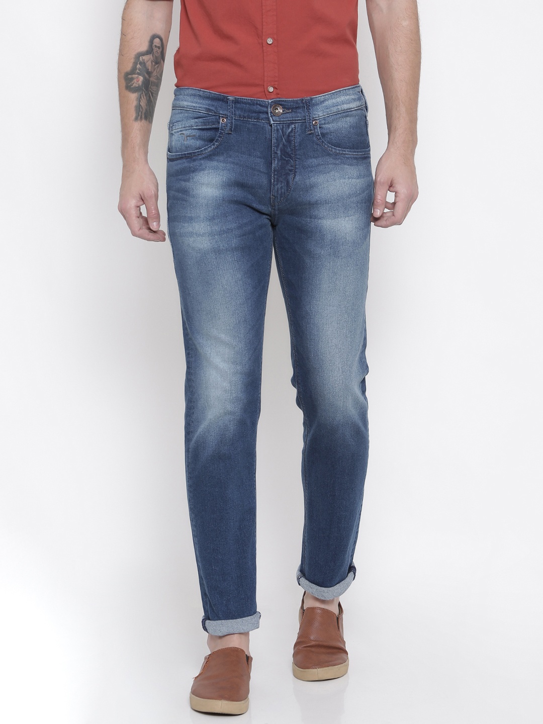 

Flying Machine Men Blue Slim Fit Mid-Rise Clean Look Stretchable Jeans