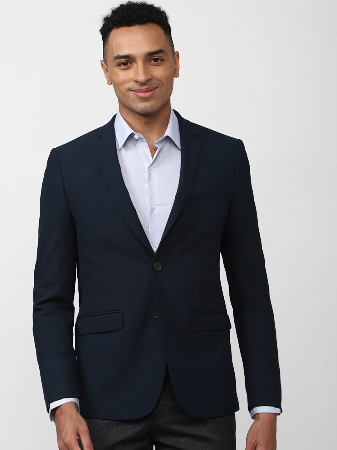 

Peter England Elite Men Single Breasted Slim Fit Formal Blazer, Navy blue