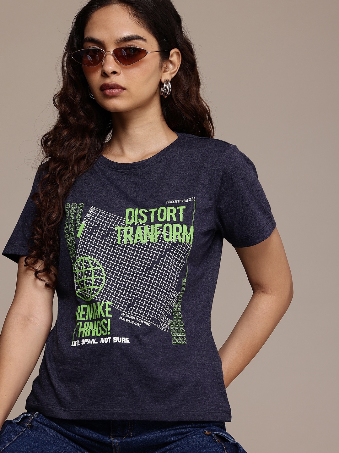 

The Roadster Life Co. Printed T-shirt, Navy blue