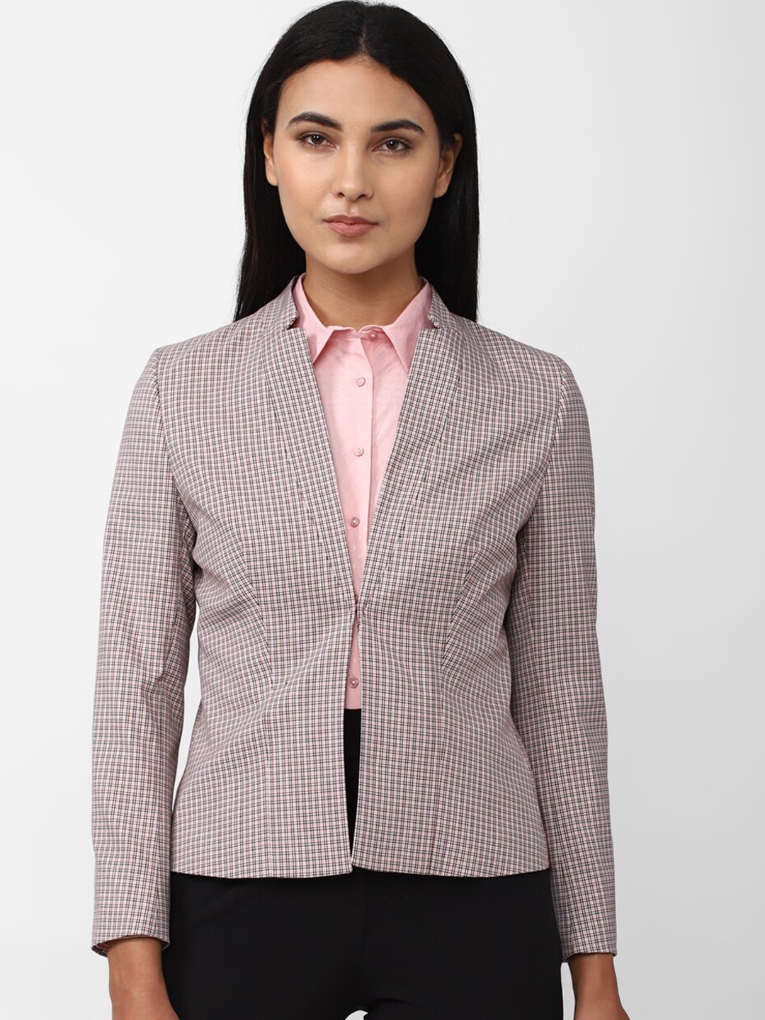 

Van Heusen Woman Checked Single Breasted Formal Blazers, Pink
