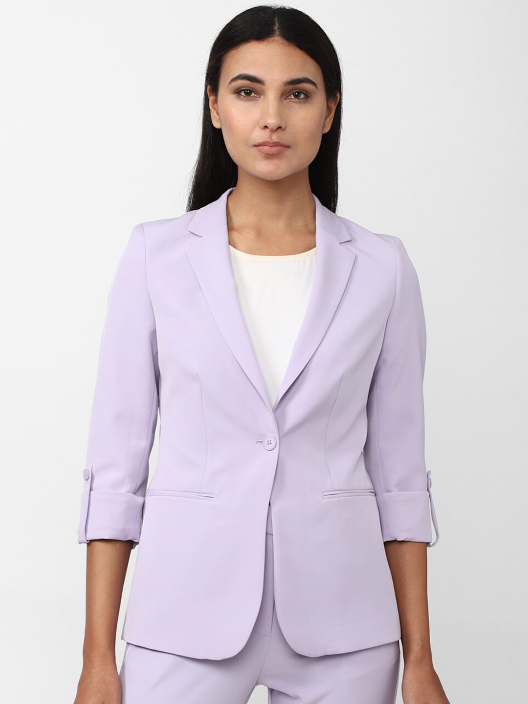 

Van Heusen Woman Pure Cotton Single Breasted Blazers, Purple