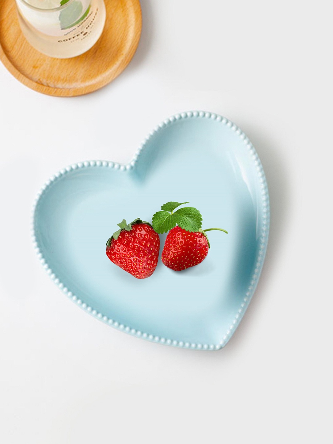 

Nestasia Blue Ceramic Heart Snack Glossy Plate