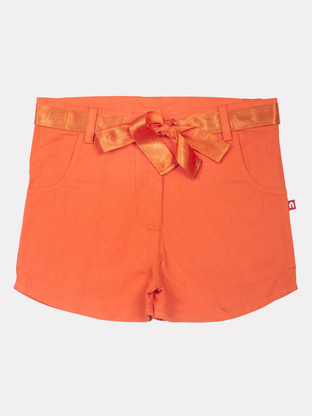 

Nino Bambino Girls Organic Cotton Shorts, Orange