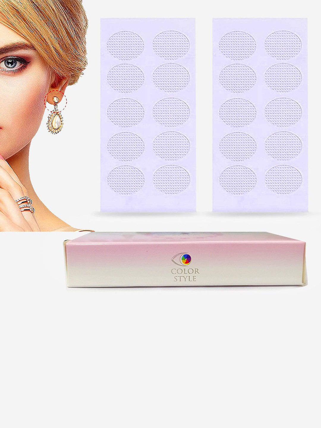 

COLOR STYLE Set Of 20 Earlobe Support Patches, Transparent