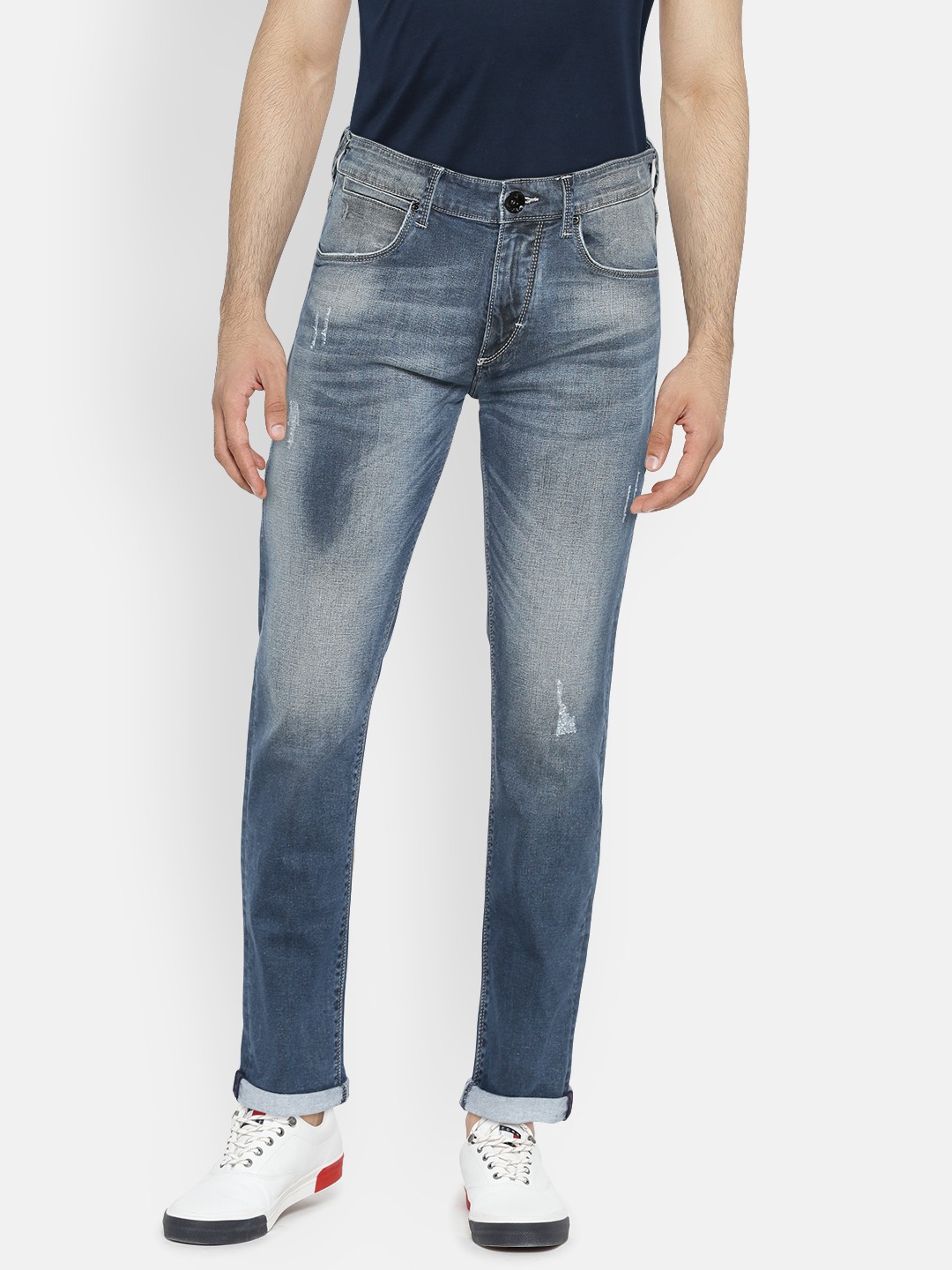 

Flying Machine Men Blue Skinny Fit Mid-Rise Mildly Distressed Jeans