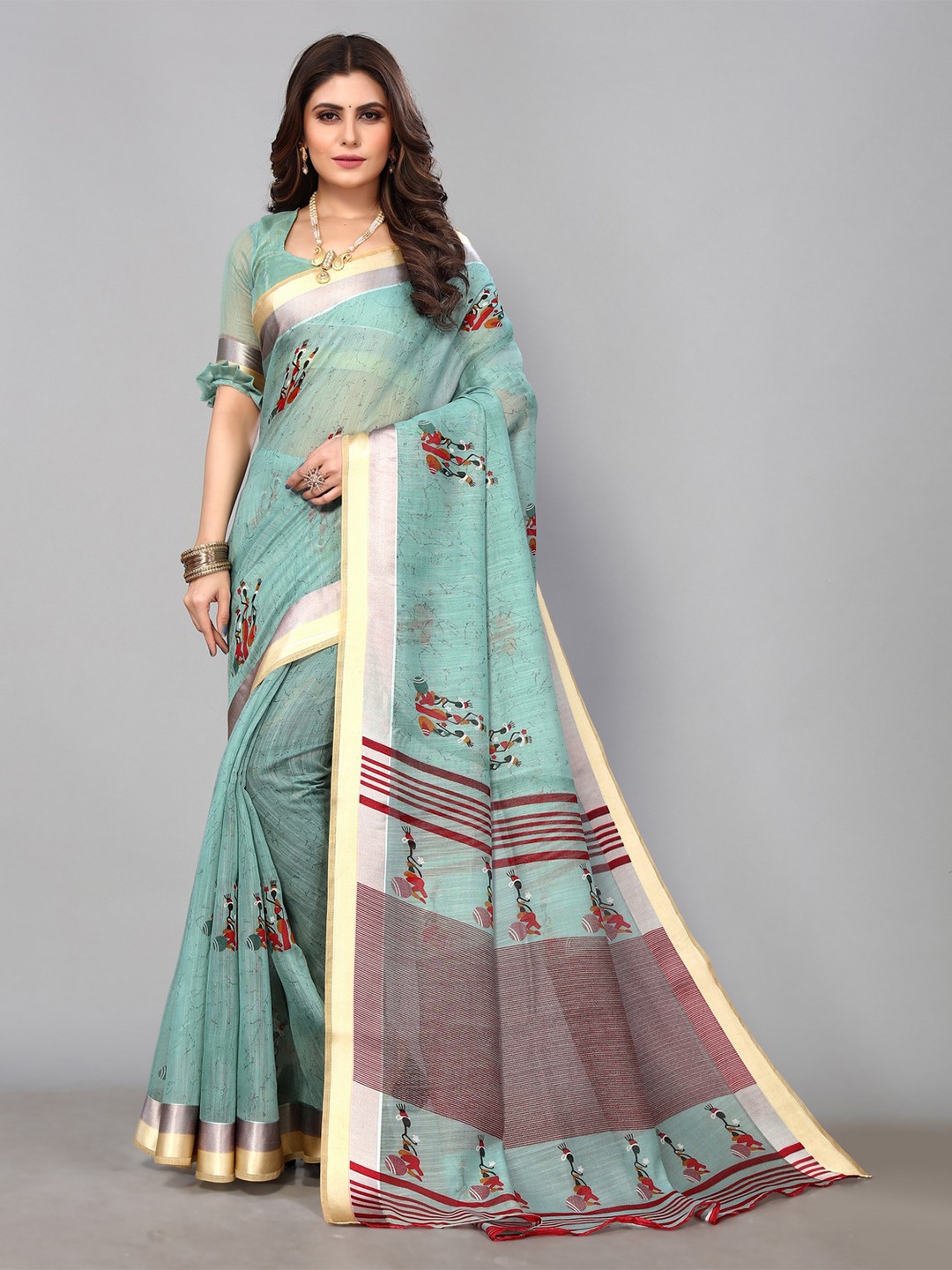 

KALINI Warli Printed Saree, Blue