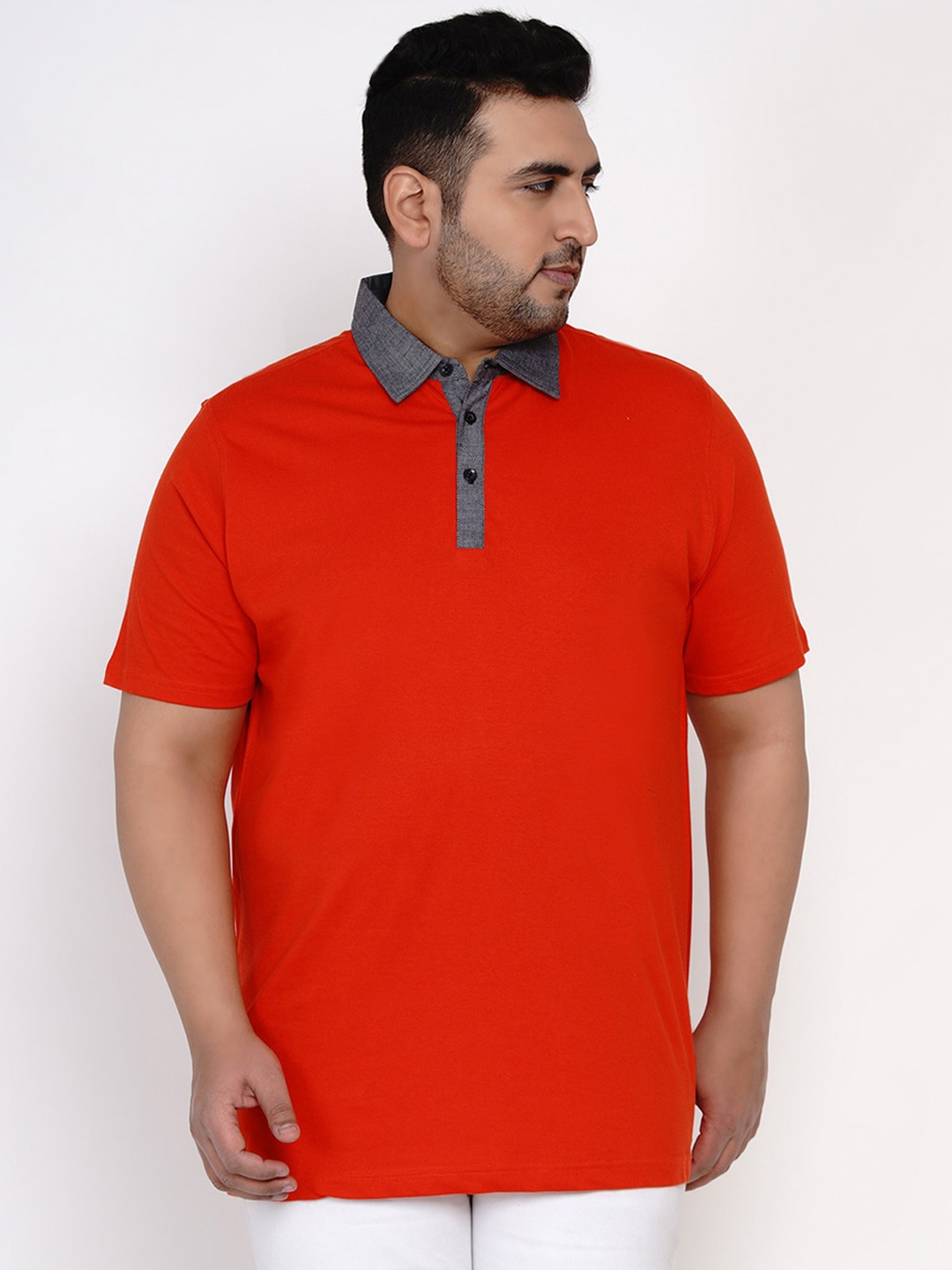 

Santonio Polo Collar Pure Cotton T-shirt, Red