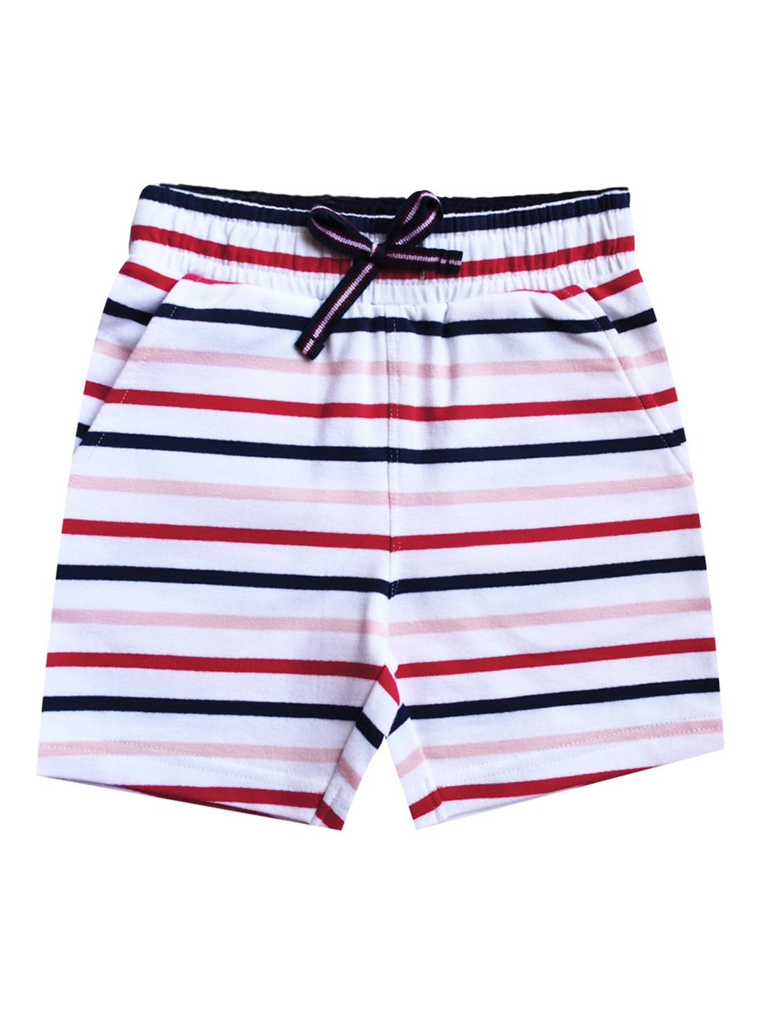 

milou Boys Striped Pure Cotton Regular Fit Shorts, White