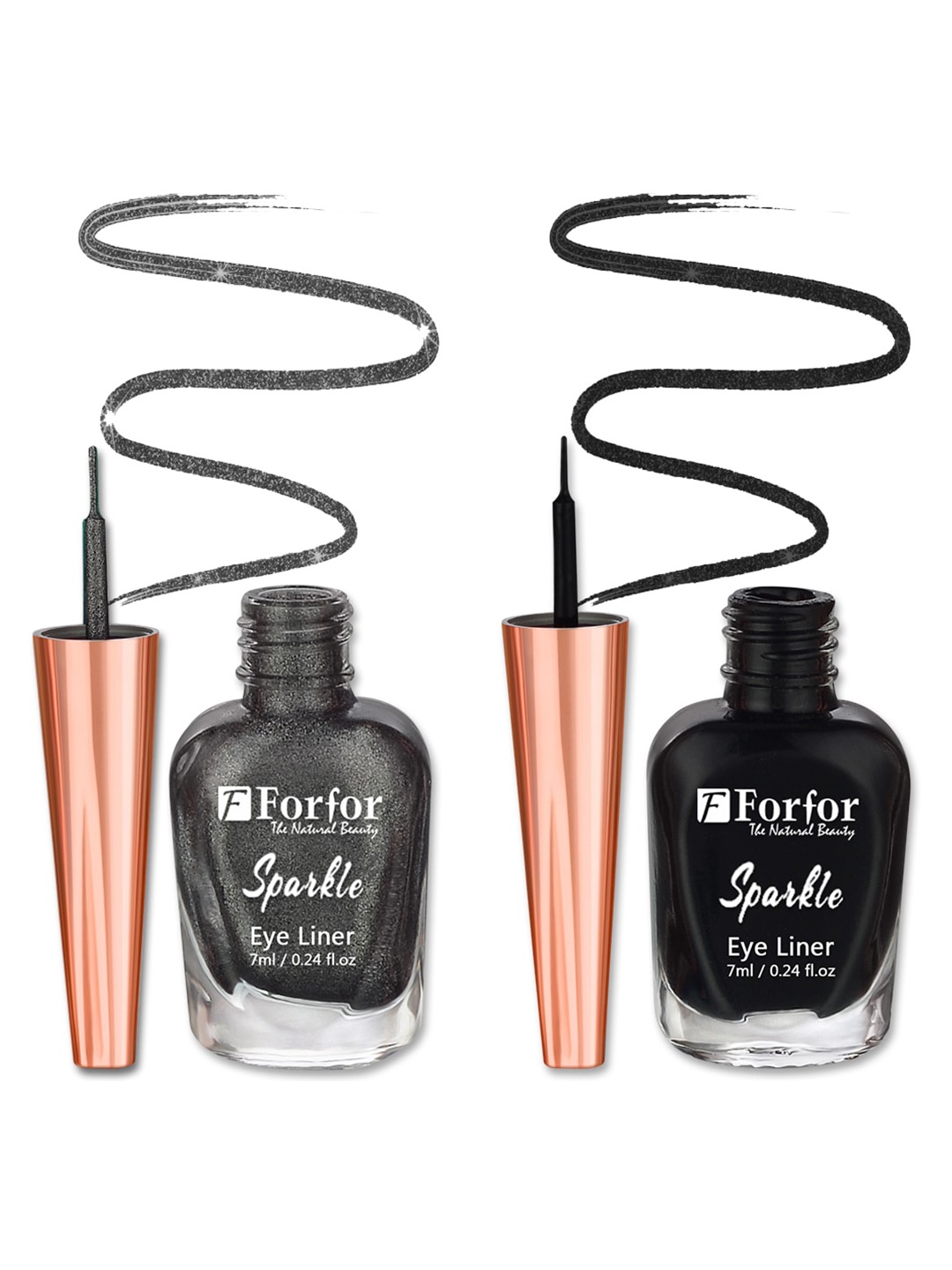 

FORFOR Sparkle Set Of 2 Liquid Glitter Eyeliners 7 ml Each - Black 01 & Grey 02