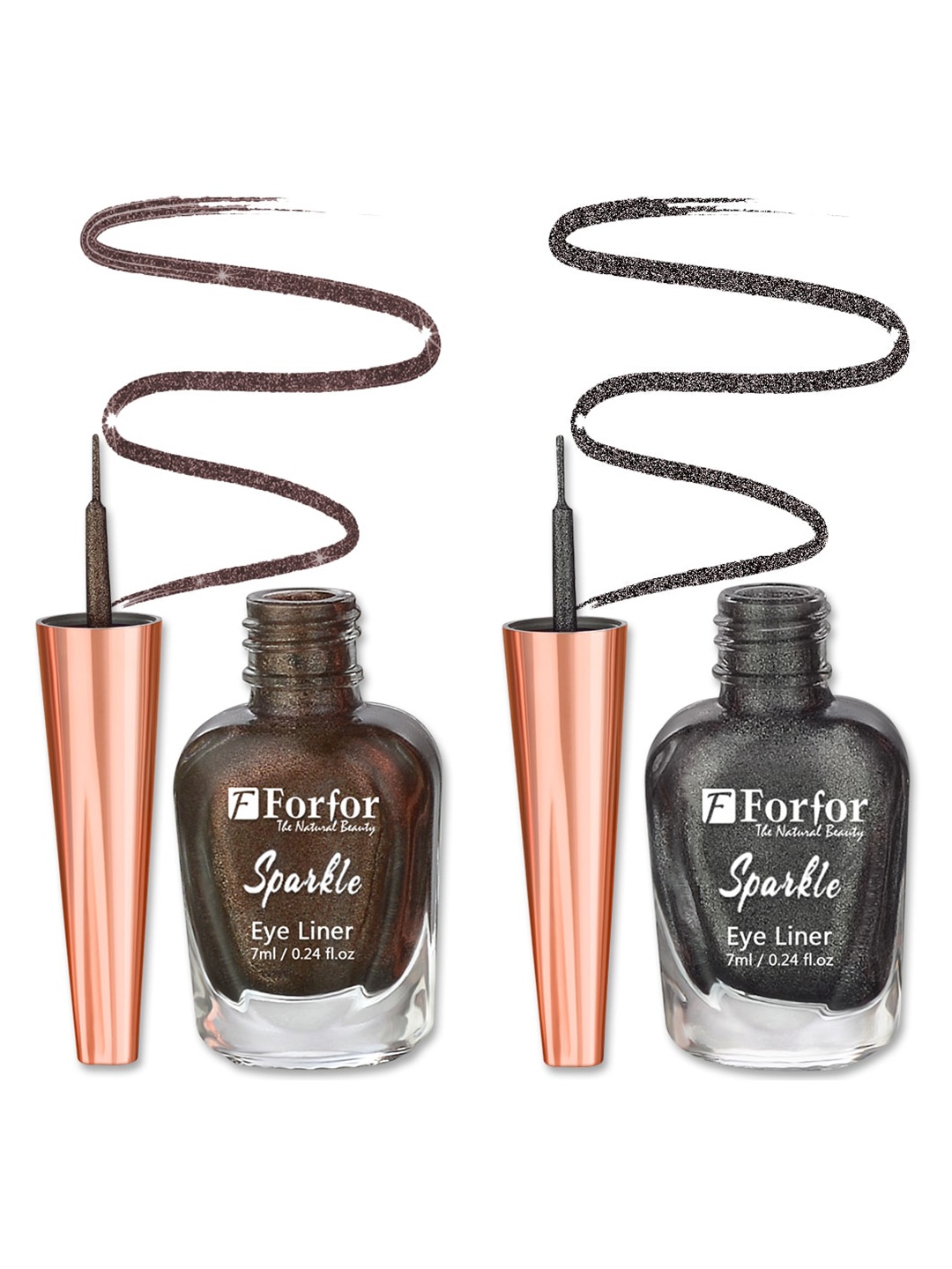 

FORFOR Sparkle Set Of 2 Liquid Glitter Eyeliners 7 ml Each - Grey 02 & Brown 06