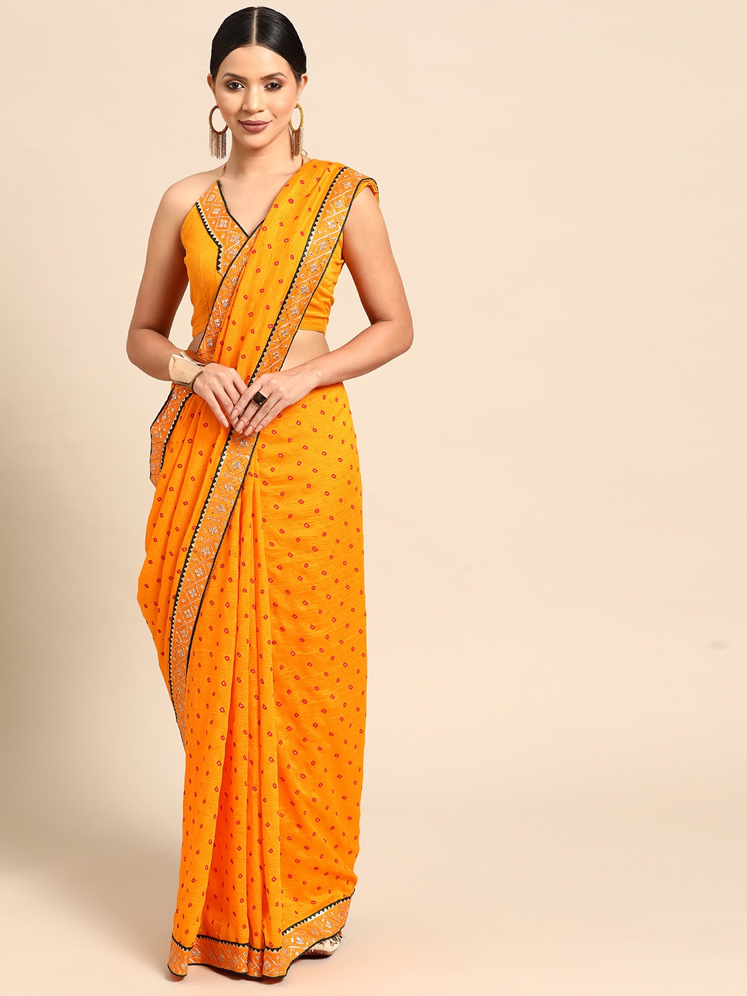 

Mitera Printed Gotta Patti Pure Chiffon Saree, Yellow