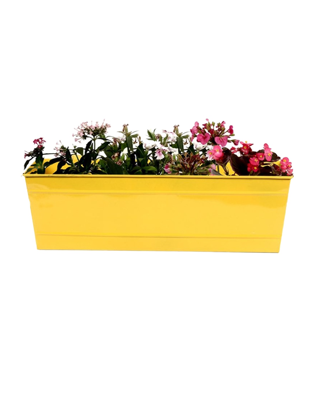 

TRUSTBASKET Yellow Textured Railing Metal Planter