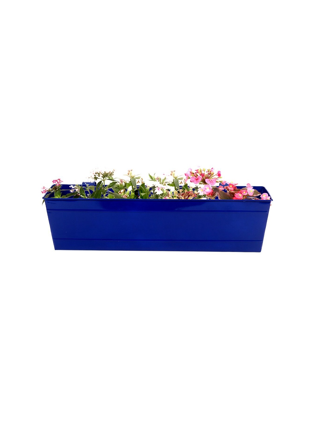 

TRUSTBASKET Blue Textured Railing Metal Planter