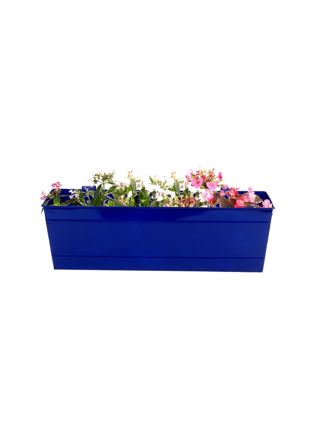 

TRUSTBASKET Blue Rectangular Railing Planter