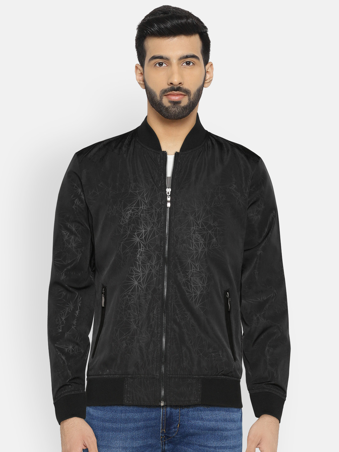 

Flying Machine Men Black Printed Bomber