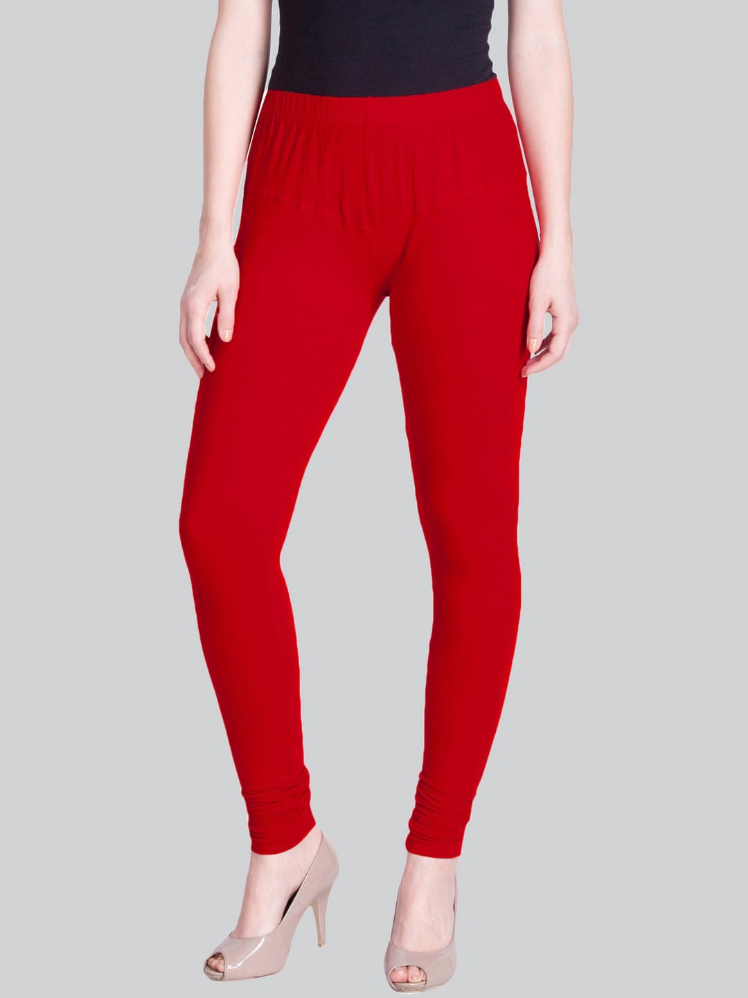 

LYRA Mid-Rise Premium 4 Way Stretch Churidar-Length Leggings, Red