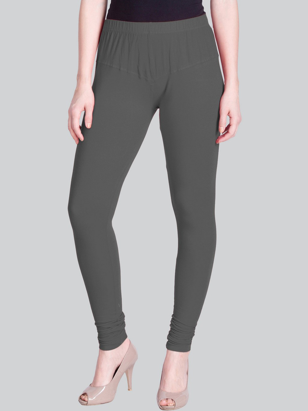 

LYRA Cotton Lycra Churidar Length Leggings, Grey