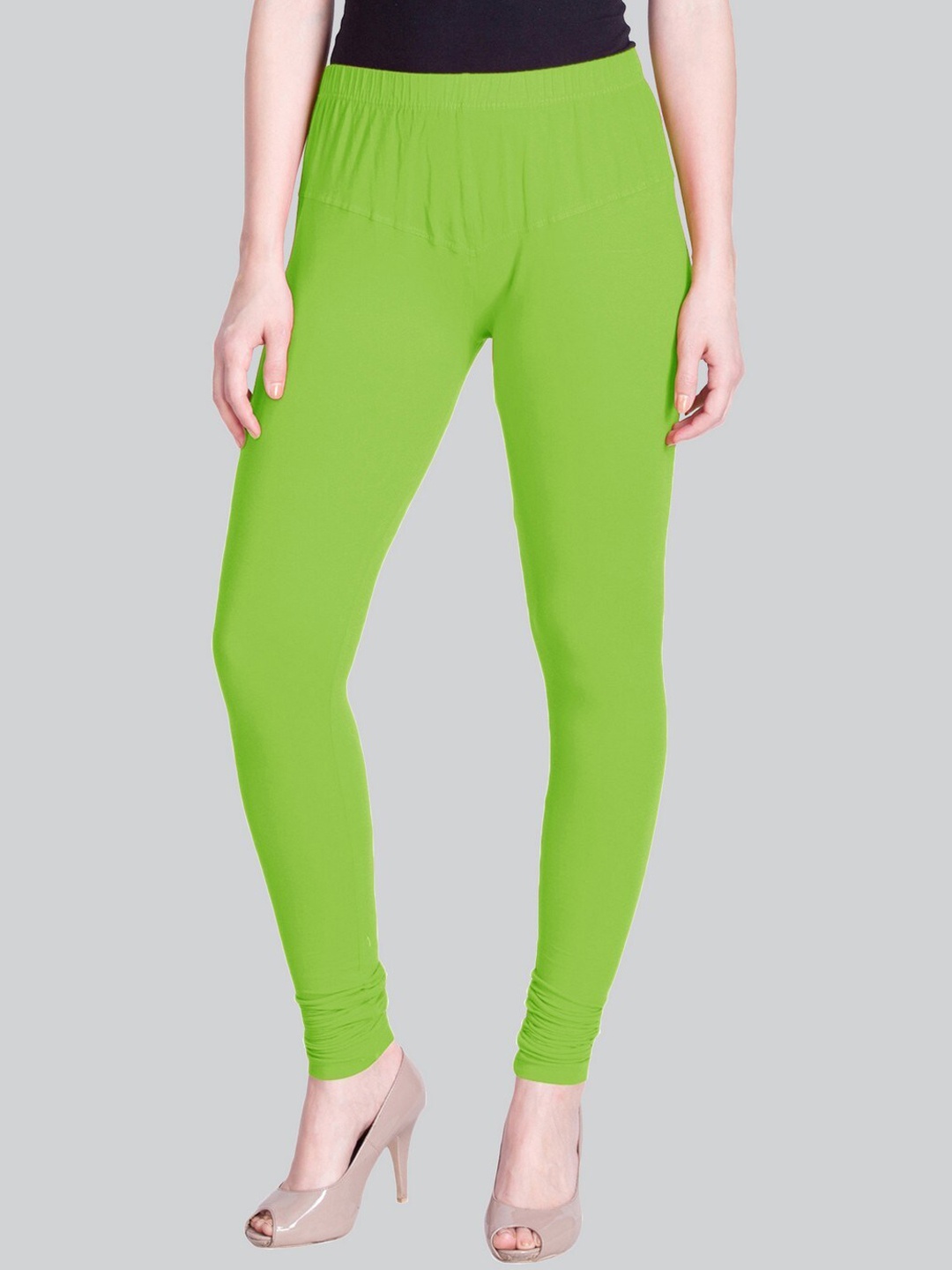 

LYRA Churidar-Length Cotton Lycra Leggings, Green