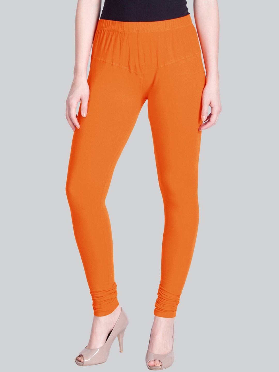 

LYRA Churidar-Length Cotton Lycra Leggings, Orange