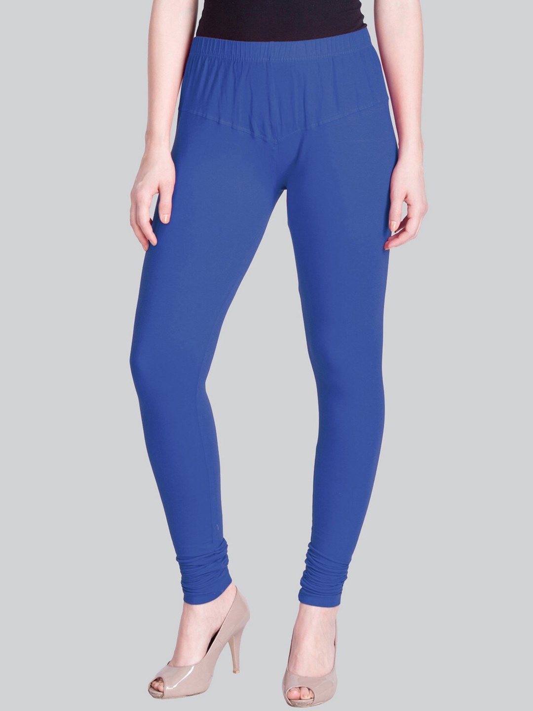 

LYRA Cotton Lycra Churidar Length Leggings, Blue