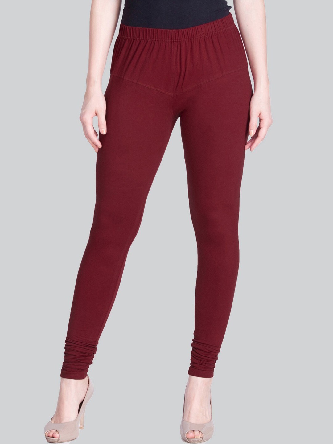 

LYRA Cotton Churidar-Length Leggings, Maroon