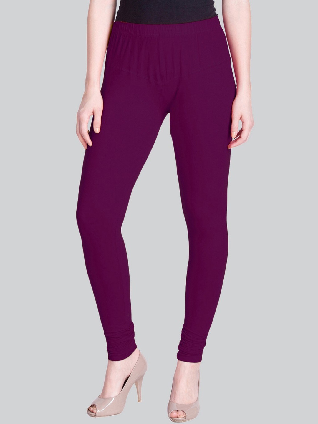 

LYRA Cotton Lycra Churidar Length Leggings, Purple