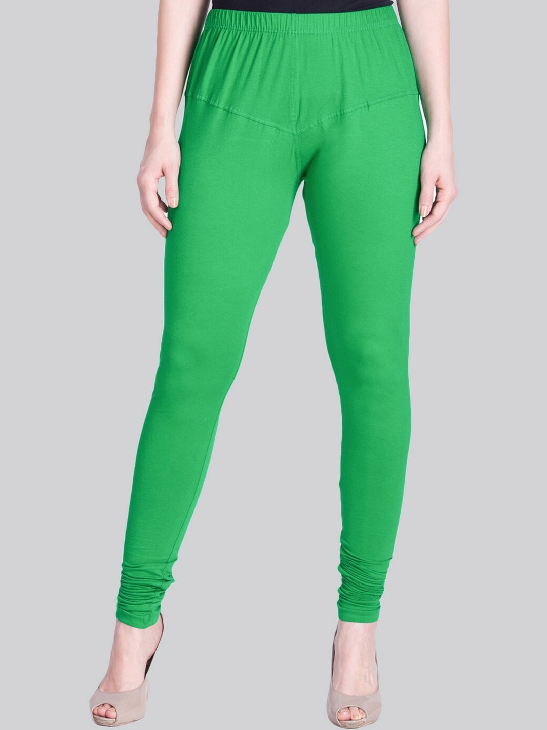 

LYRA Churidar-Length Cotton Lycra Leggings, Green