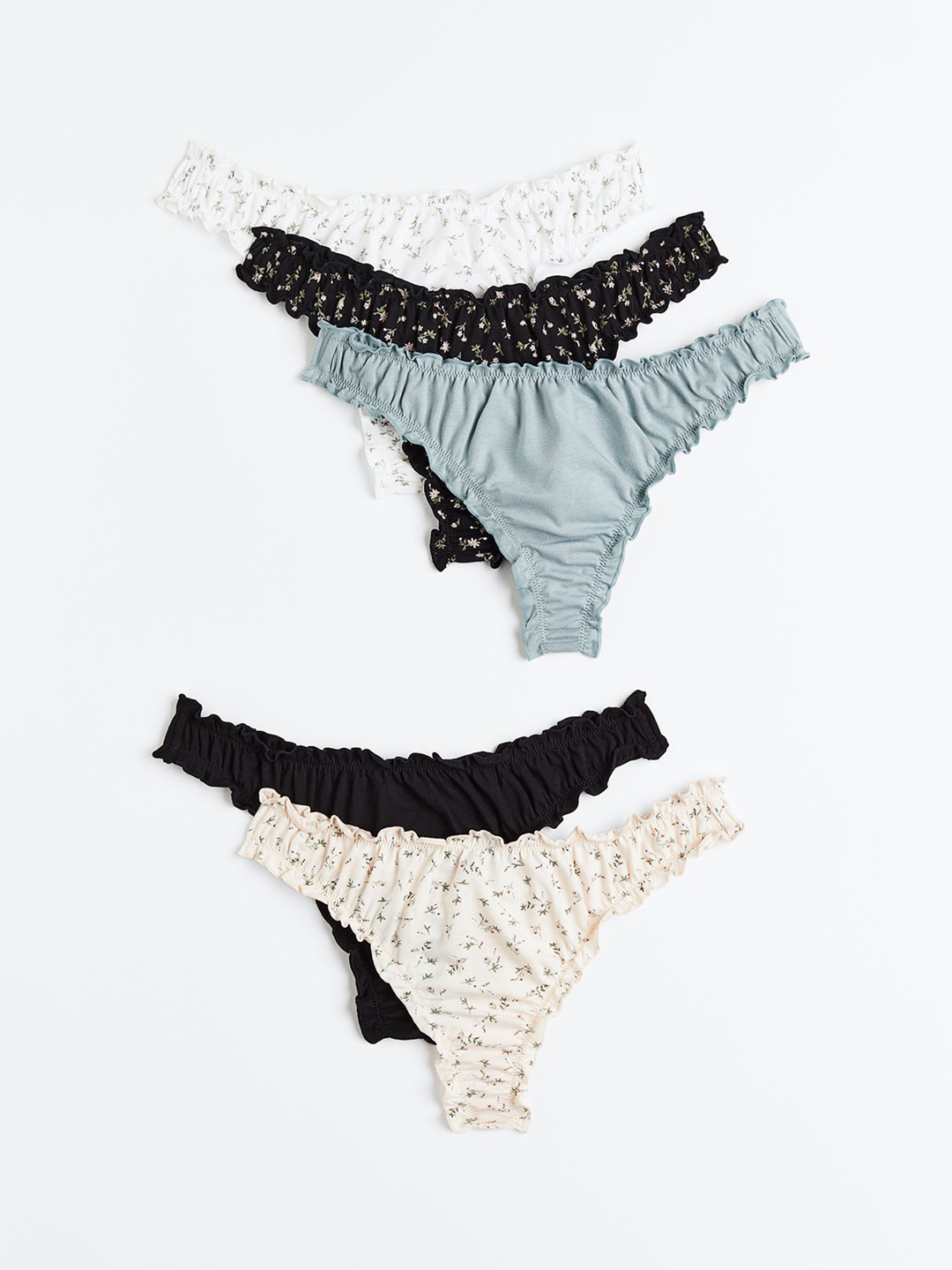 

H&M Women 5-Pack Cotton Thong Briefs 0994042013, Beige
