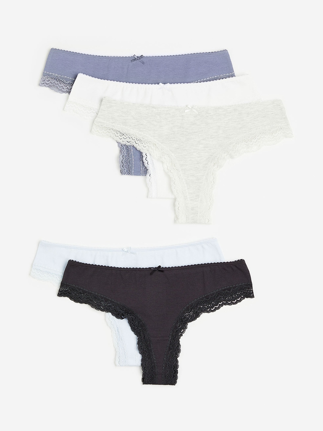 

H&M Women 5-Pack Brazilian Briefs 0990702021, Blue