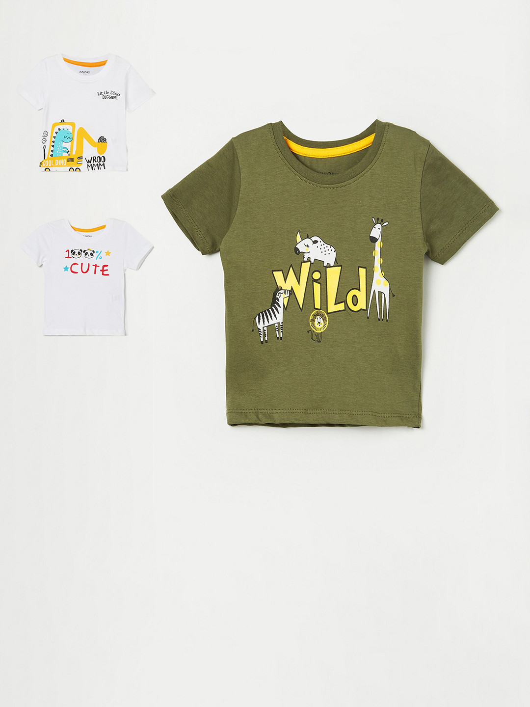

Juniors by Lifestyle Pack of 3 Printed T-shirt, Olive
