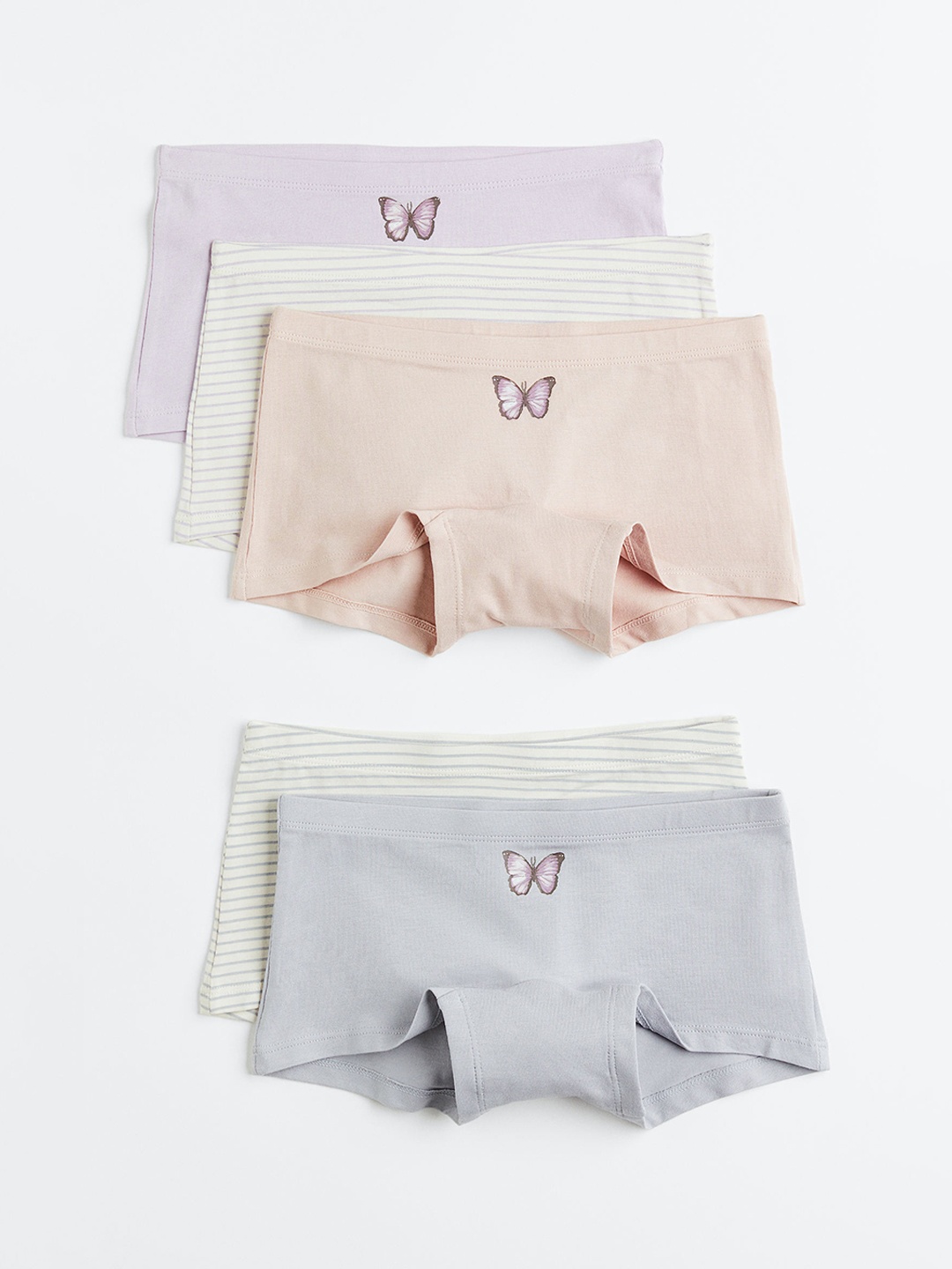 

H&M Girls 5-Pack Cotton Boxers 0561307092, Grey