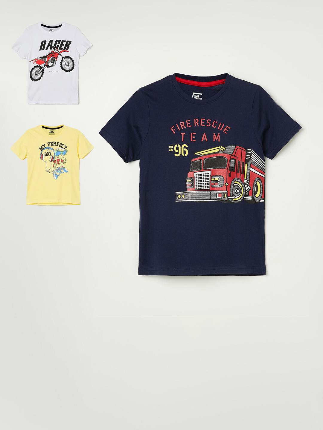 

Fame Forever by Lifestyle Pack of 3 Printed T-shirt, Navy blue