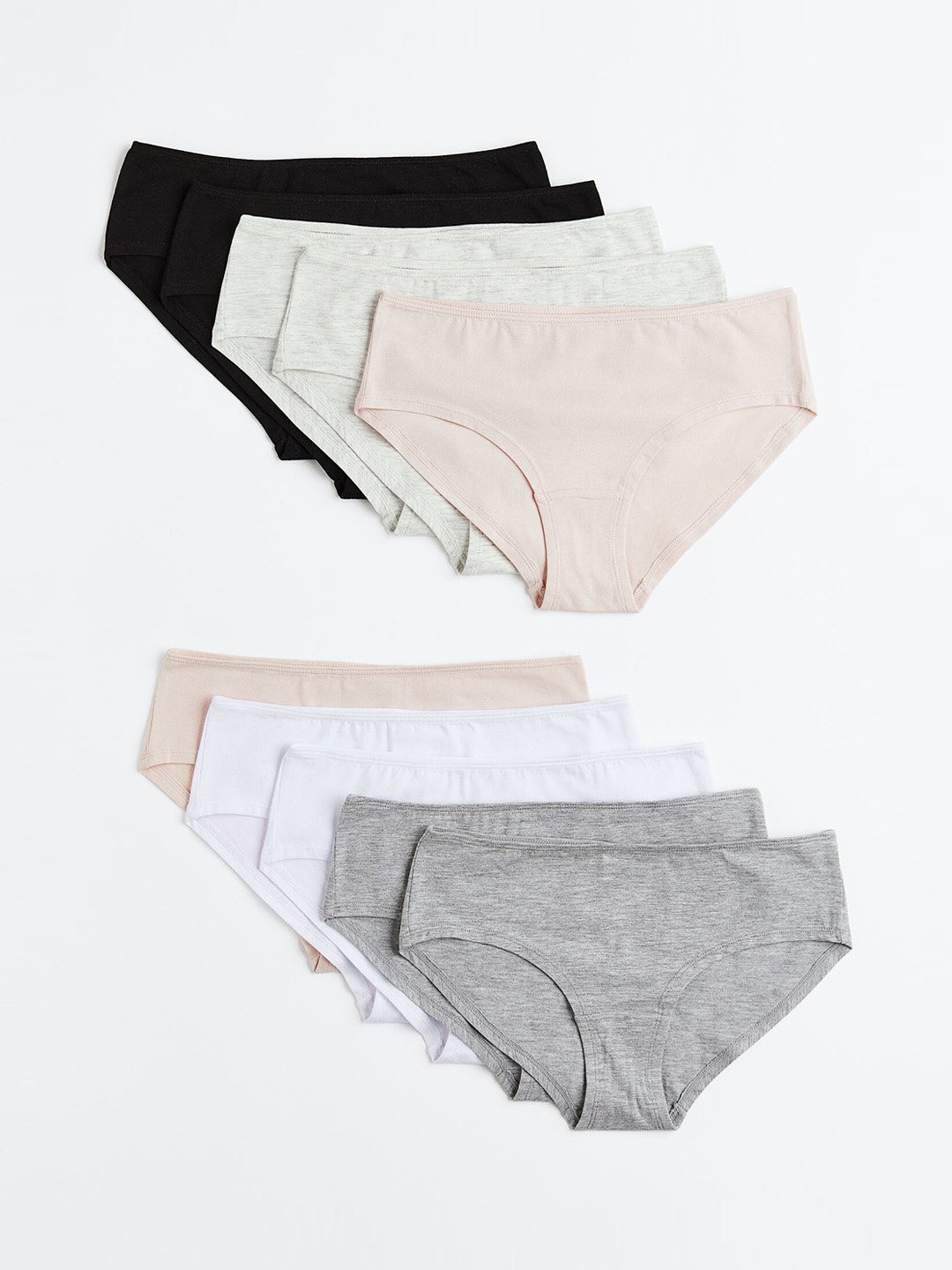 

H&M Women 10-Pack Hipster Briefs 0941119008, Grey