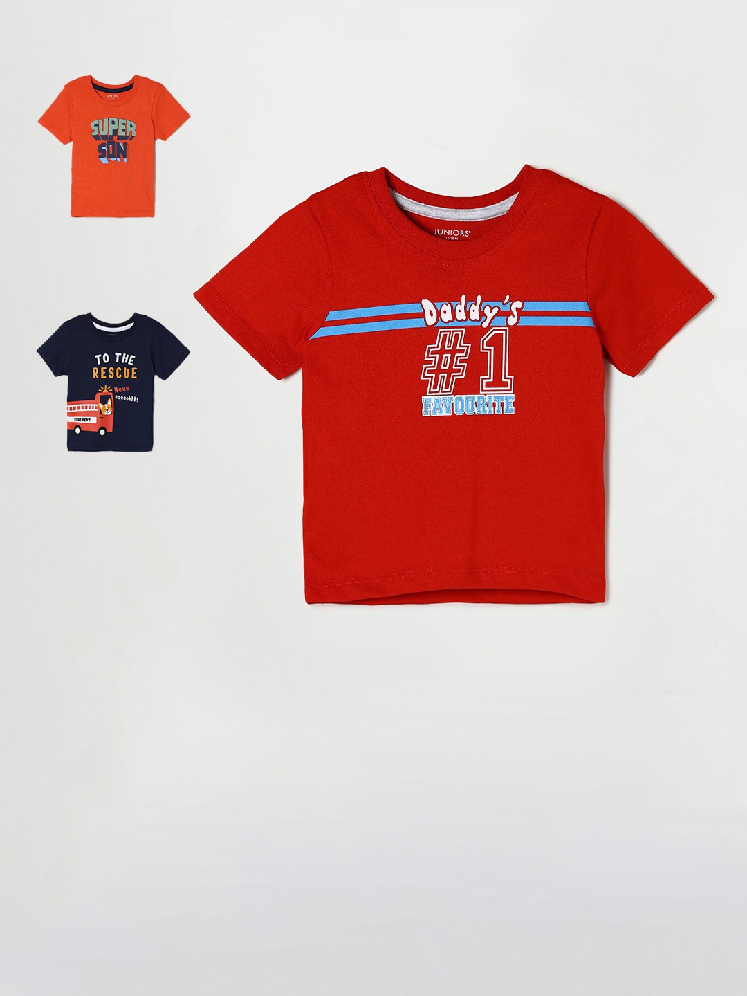 

Juniors by Lifestyle Pack of 3 Printed T-shirt, Red