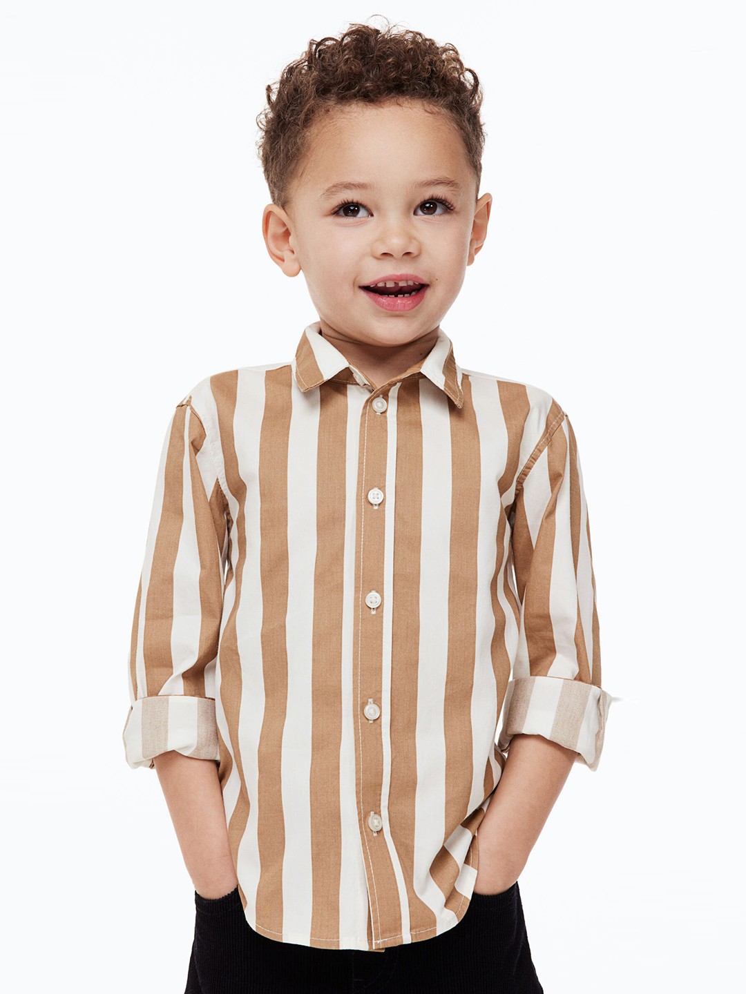 

H&M Boys Pure Cotton Shirt, Beige