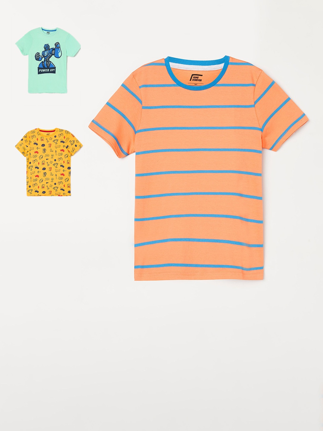 

Fame Forever by Lifestyle Pack of 3 Printed T-shirt, Coral