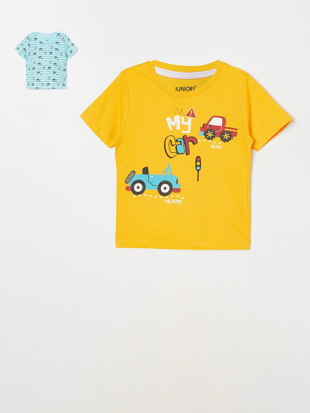 

Juniors by Lifestyle Boys Pack of 2 Printed T-shirt, Yellow