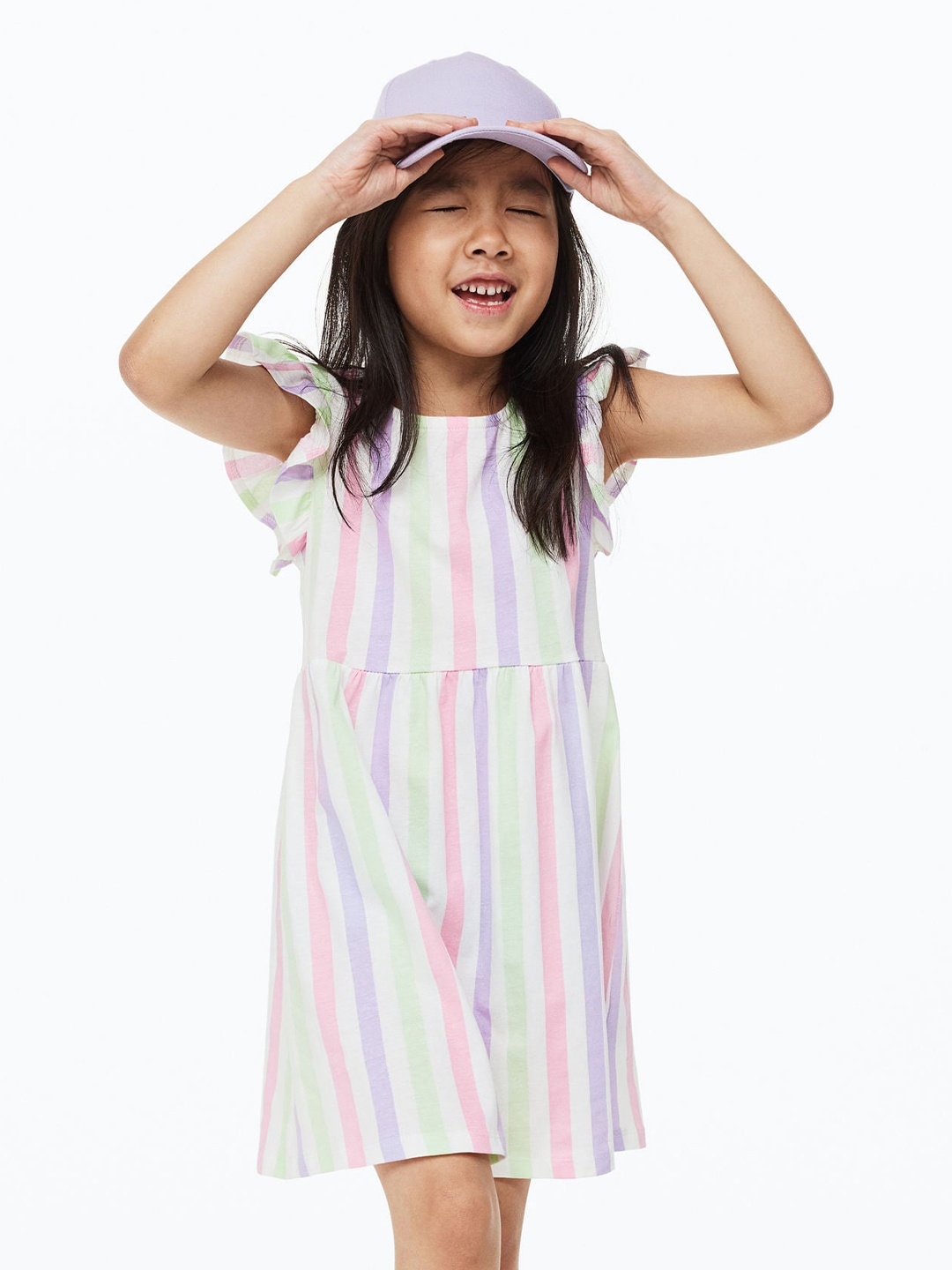 

H&M Girls Pure Cotton Jersey Dress, White