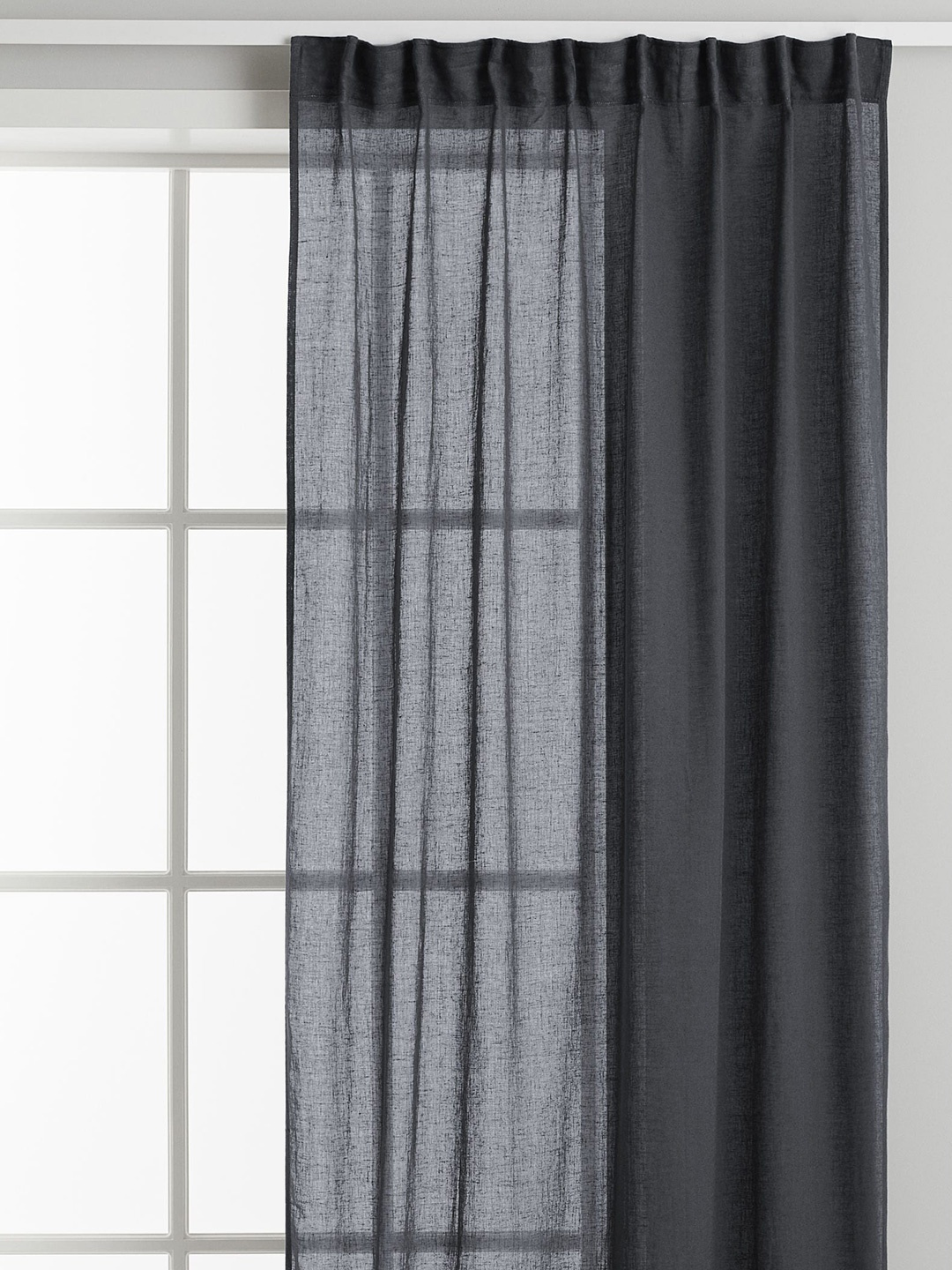

H&M Grey 2-Pack Multiway Linen-Blend Curtains