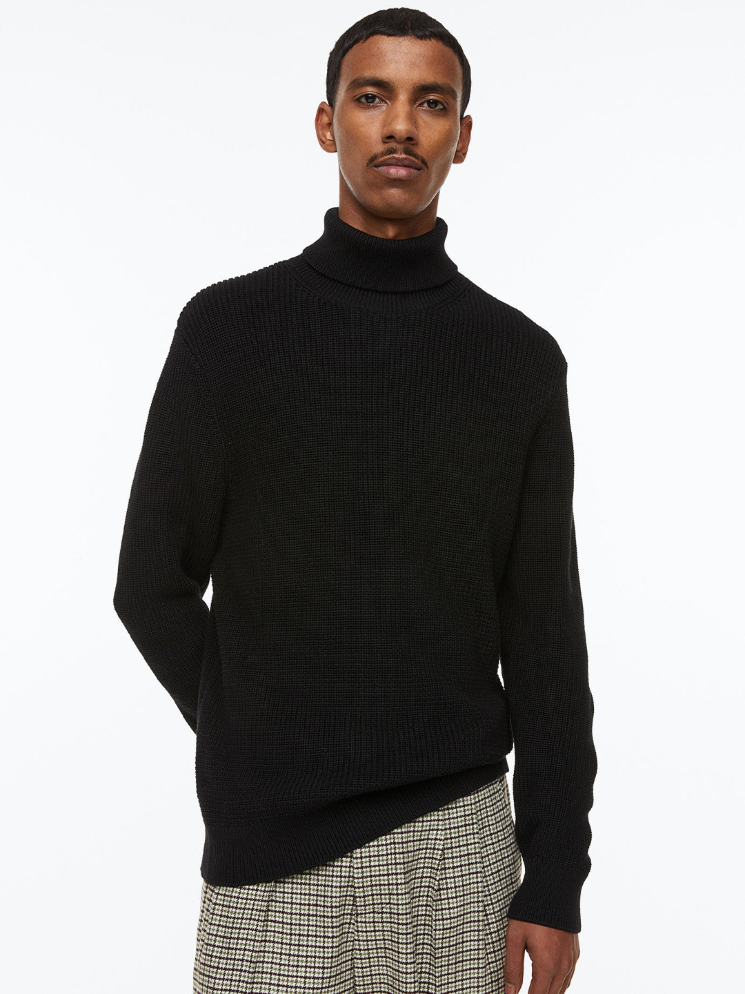 

H&M Men Regular-Fit Polo-Neck Jumper, Black
