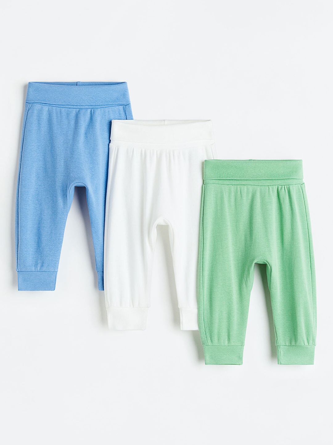 

H&M Girls 3-Pack Pure Cotton Trousers, Blue